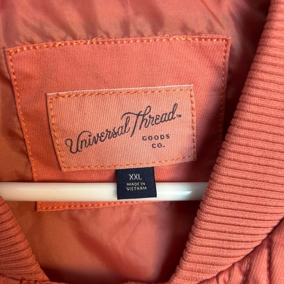 Universal Thread Quilted Coat Pink Coral Snap Zip Oversized XXL - Picture 5 of 10